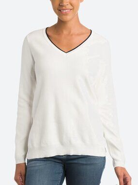 [Teeberry & Weave] Matthew Pleated Striped Back Detail Pullover Sweater